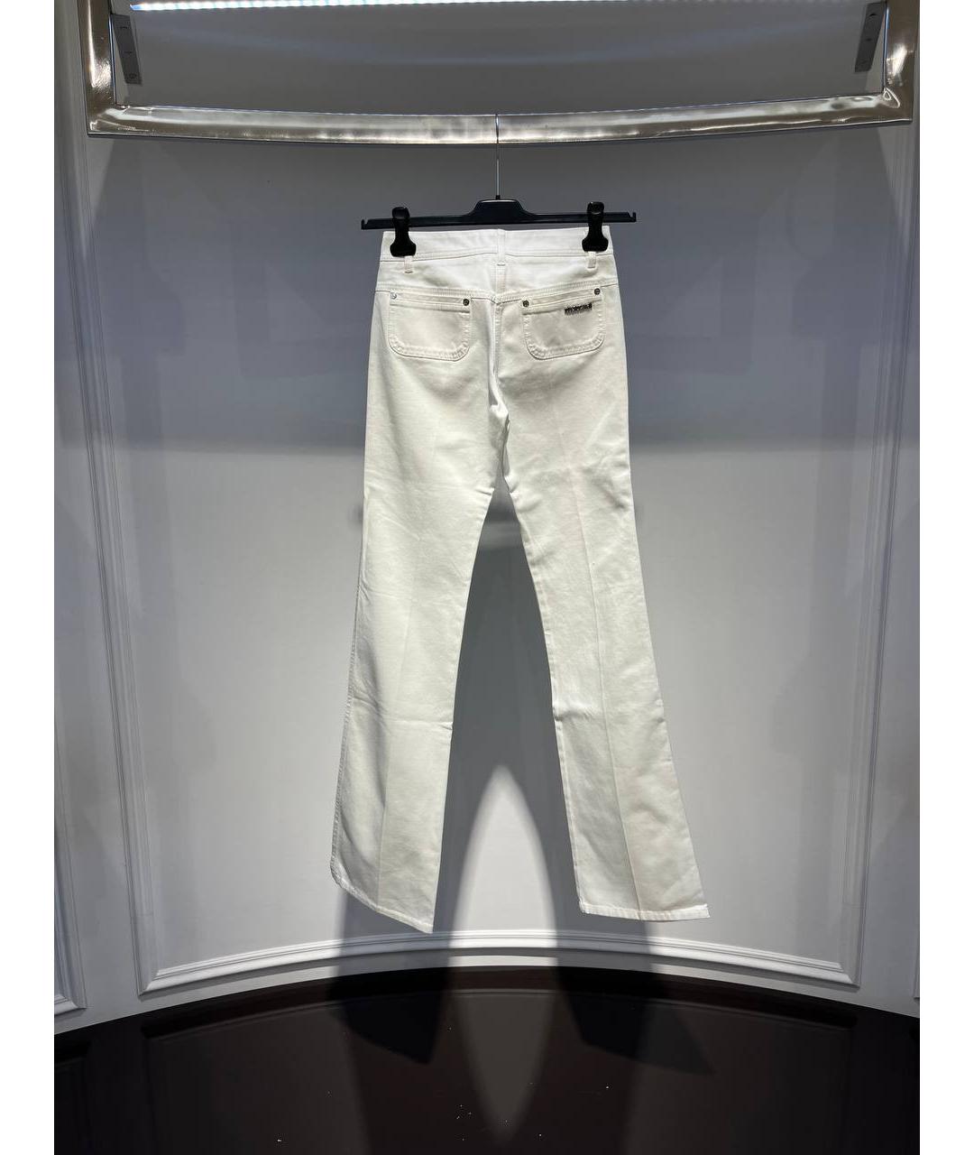 ROBERTO CAVALLI Белые хлопковые прямые джинсы, фото 3