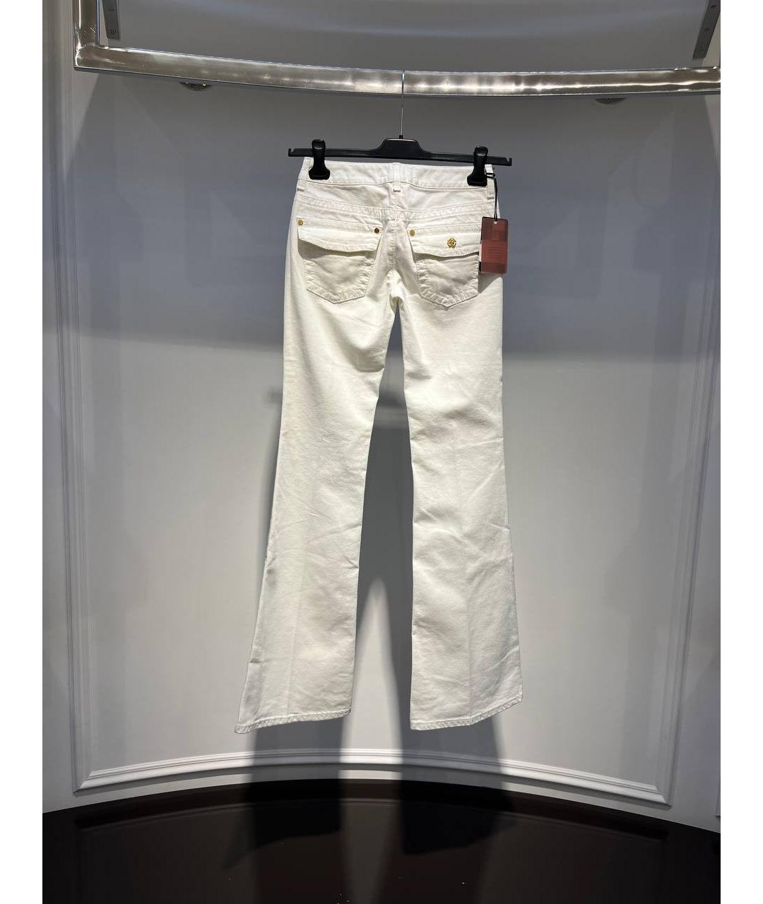 ROBERTO CAVALLI Белые хлопковые джинсы клеш, фото 3