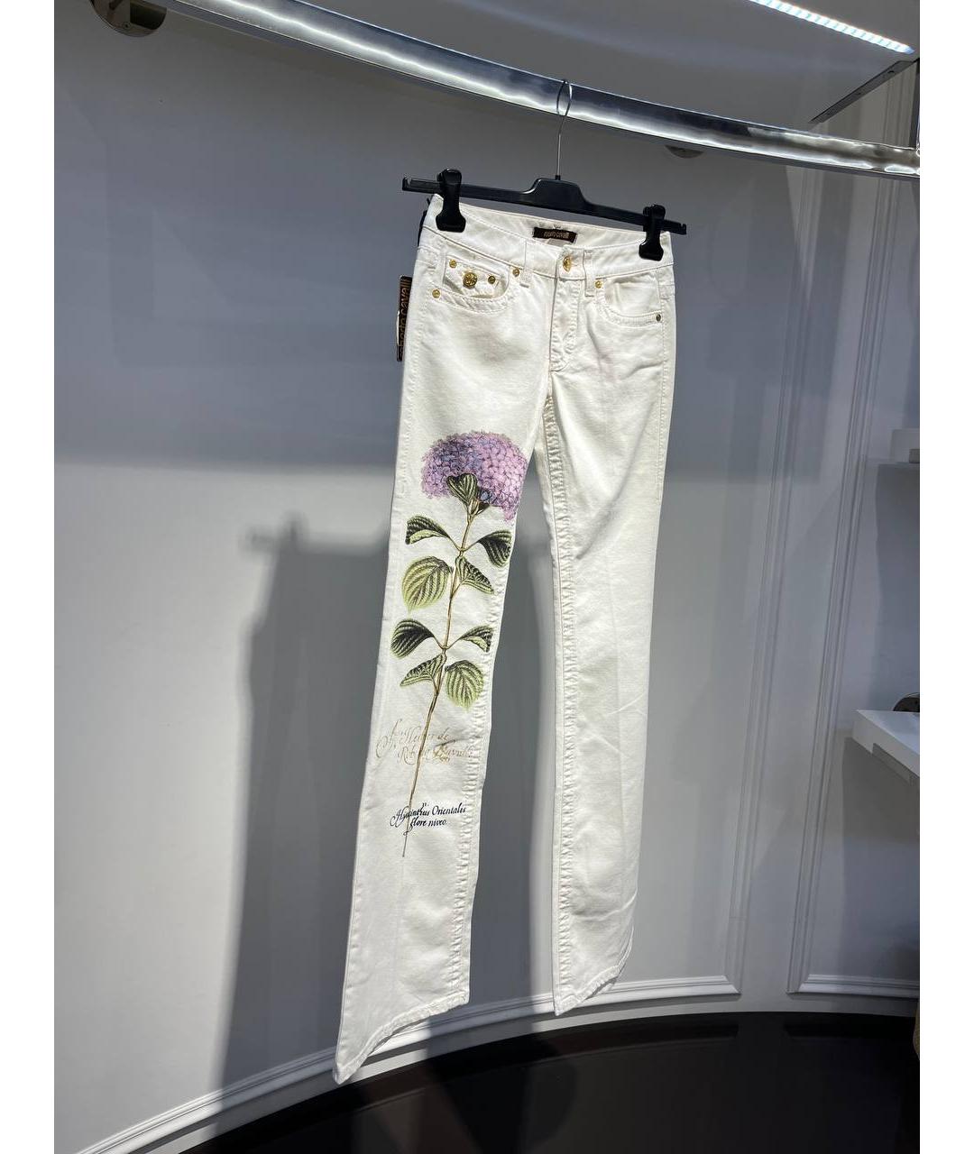 ROBERTO CAVALLI Белые хлопковые джинсы клеш, фото 2