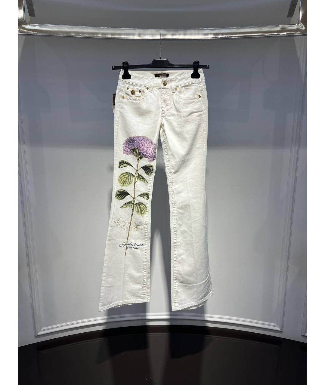 ROBERTO CAVALLI Белые хлопковые джинсы клеш, фото 4