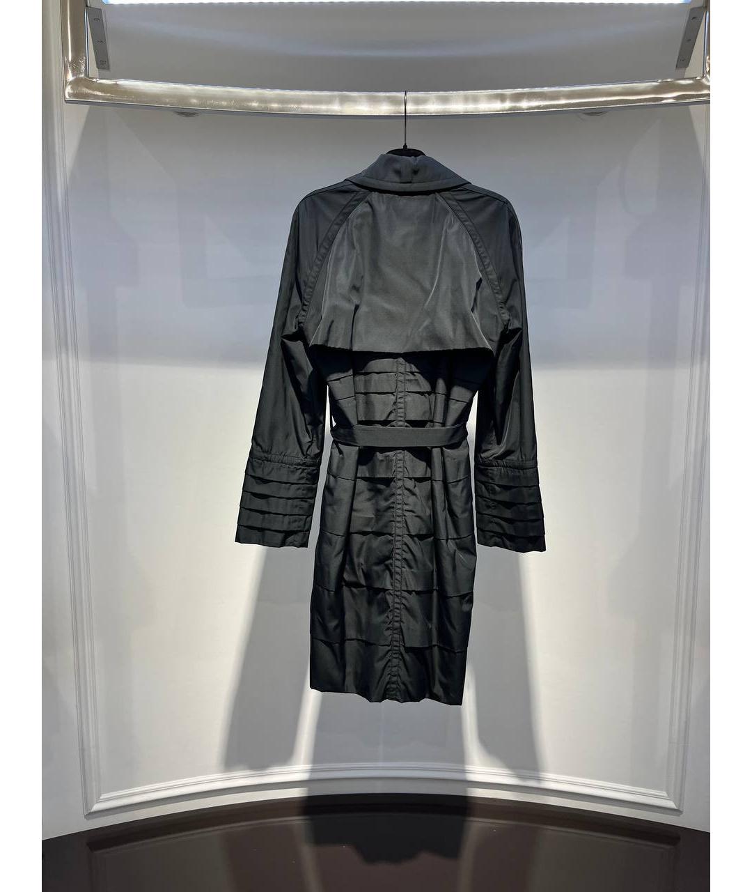 ROBERTO CAVALLI Антрацитовый полиэстеровый тренч/плащ, фото 3