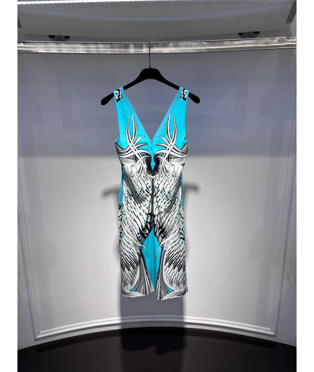 ROBERTO CAVALLI Голубое вискозное коктейльное платье, фото 3