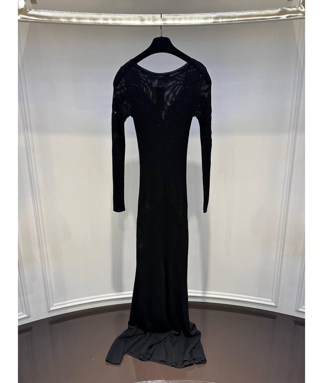 ROBERTO CAVALLI Черное шерстяное вечернее платье, фото 3