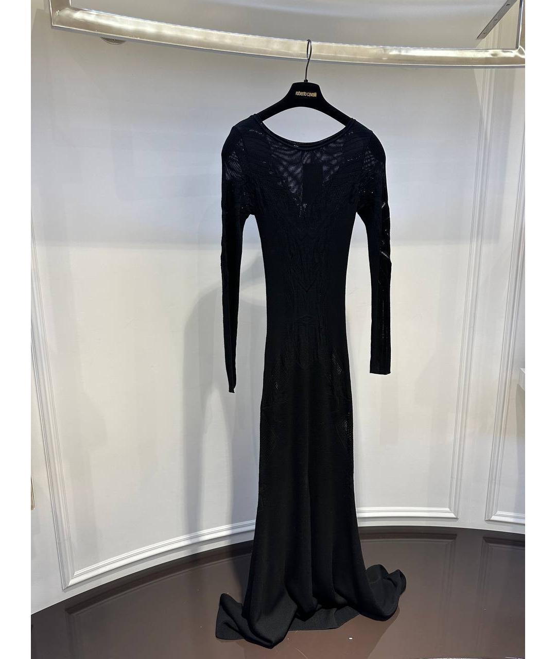 ROBERTO CAVALLI Черное шерстяное вечернее платье, фото 2