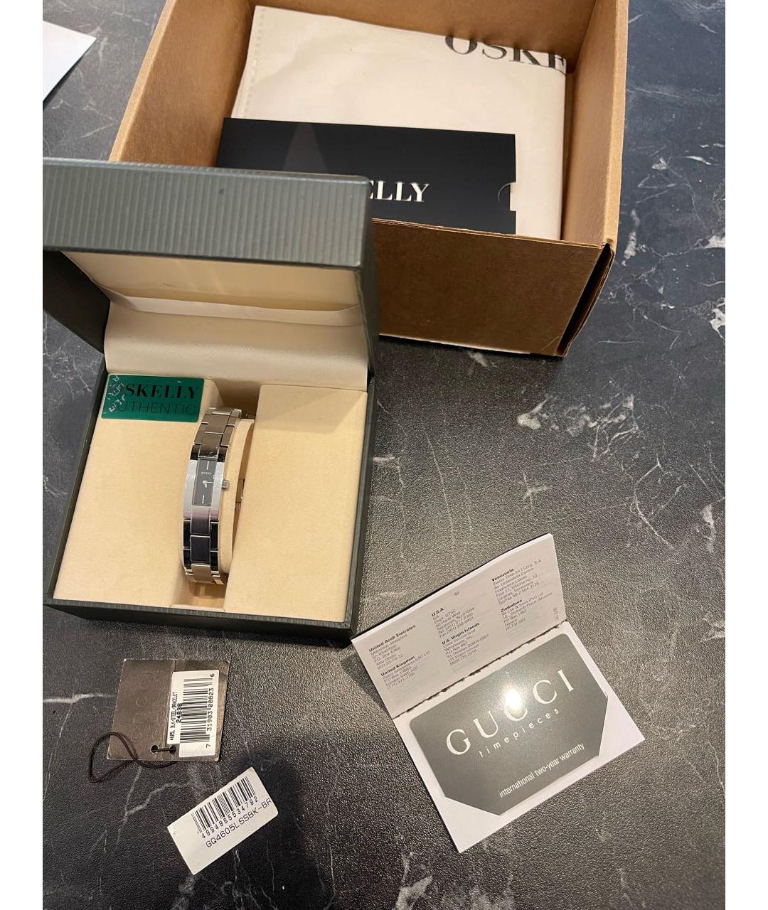 GUCCI Серебряные металлические часы, фото 2