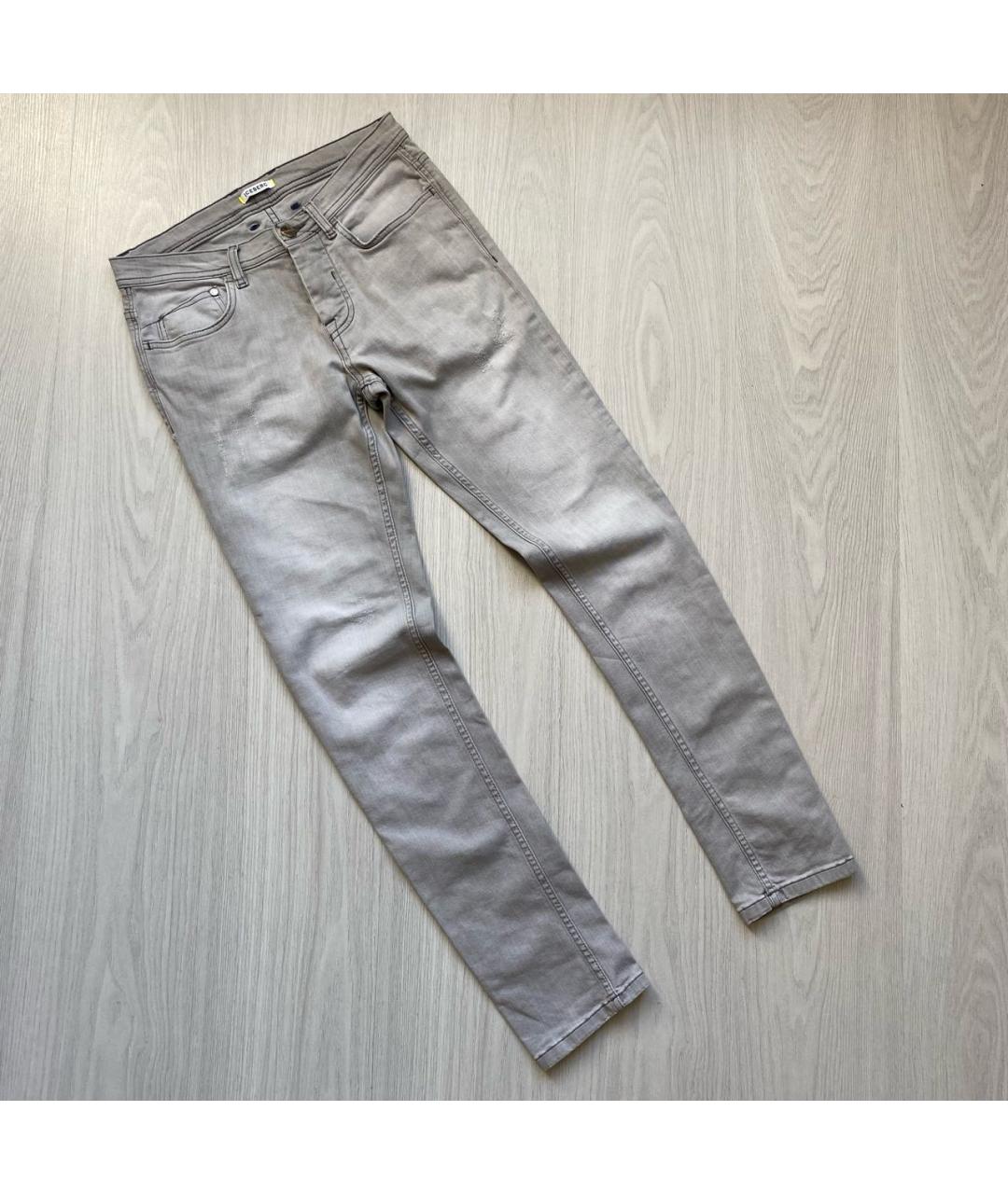 ICEBERG Серые хлопко-эластановые джинсы скинни, фото 9