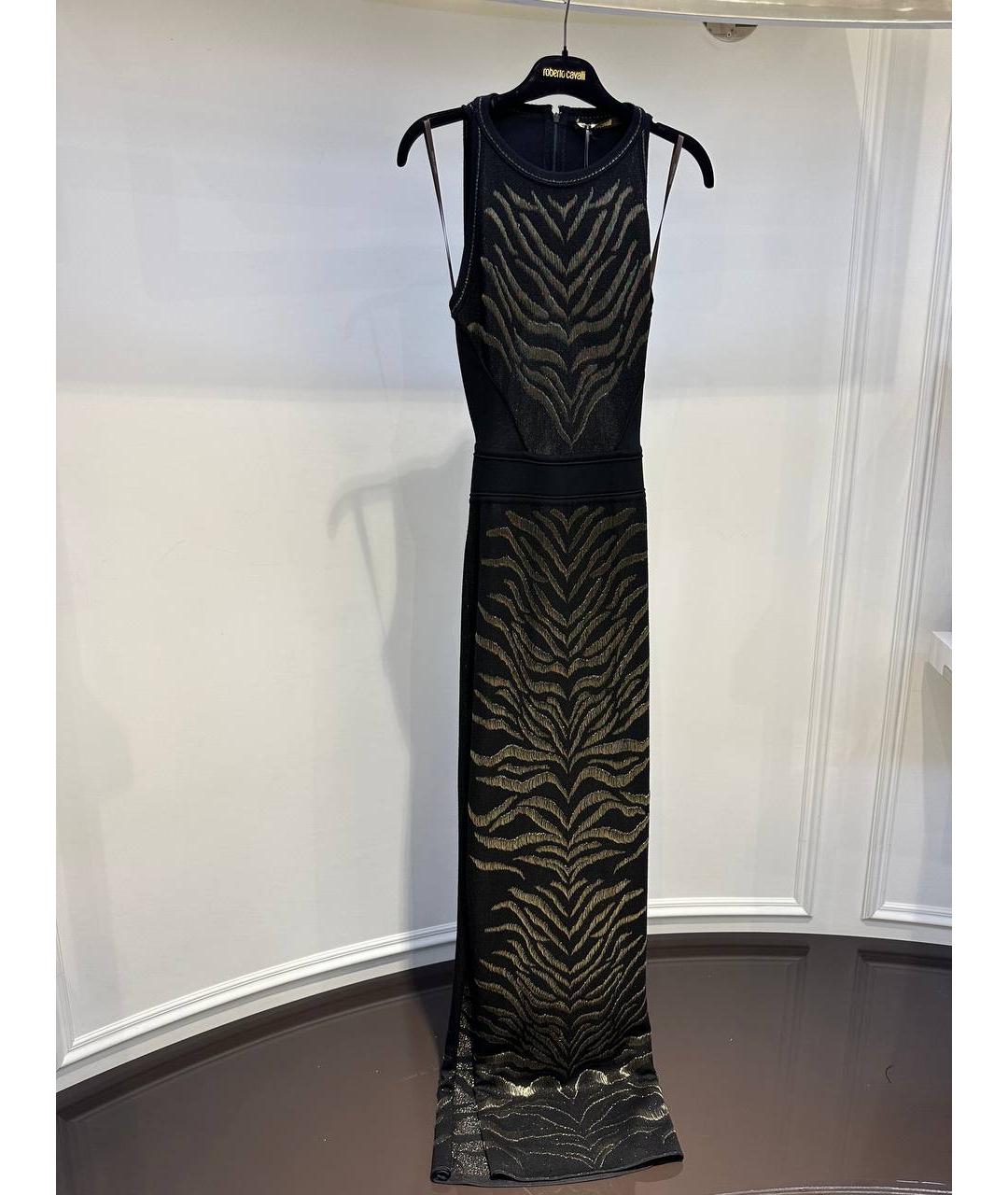 ROBERTO CAVALLI Черное шерстяное вечернее платье, фото 4