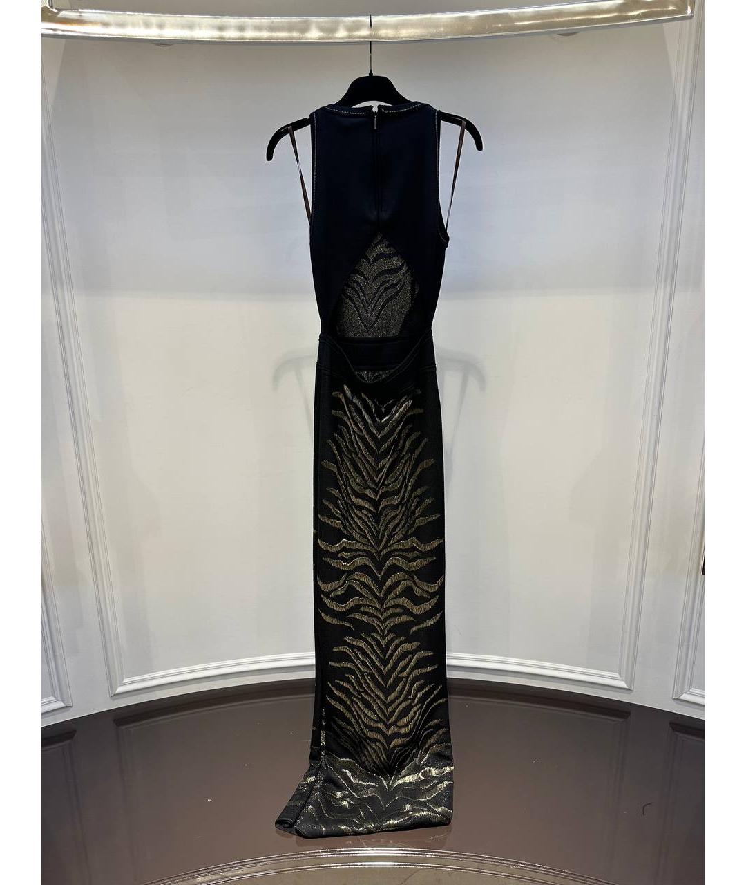 ROBERTO CAVALLI Черное шерстяное вечернее платье, фото 3