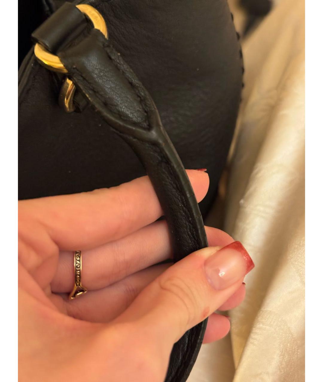 CAROLINA HERRERA Черная кожаная сумка тоут, фото 7