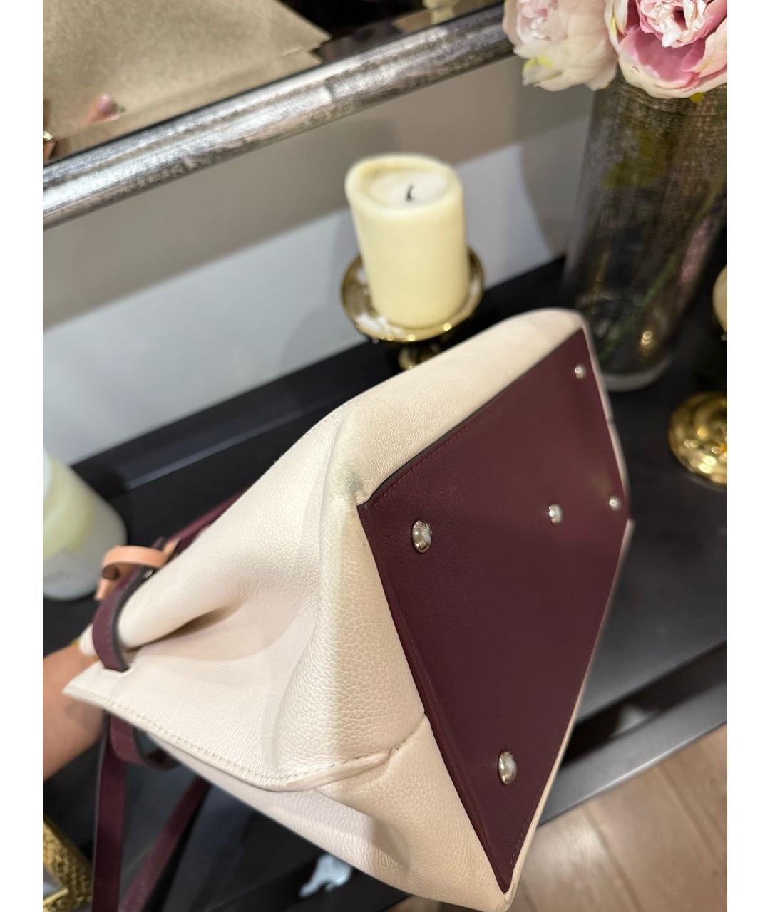 LOUIS VUITTON Бежевая кожаная сумка с короткими ручками, фото 5