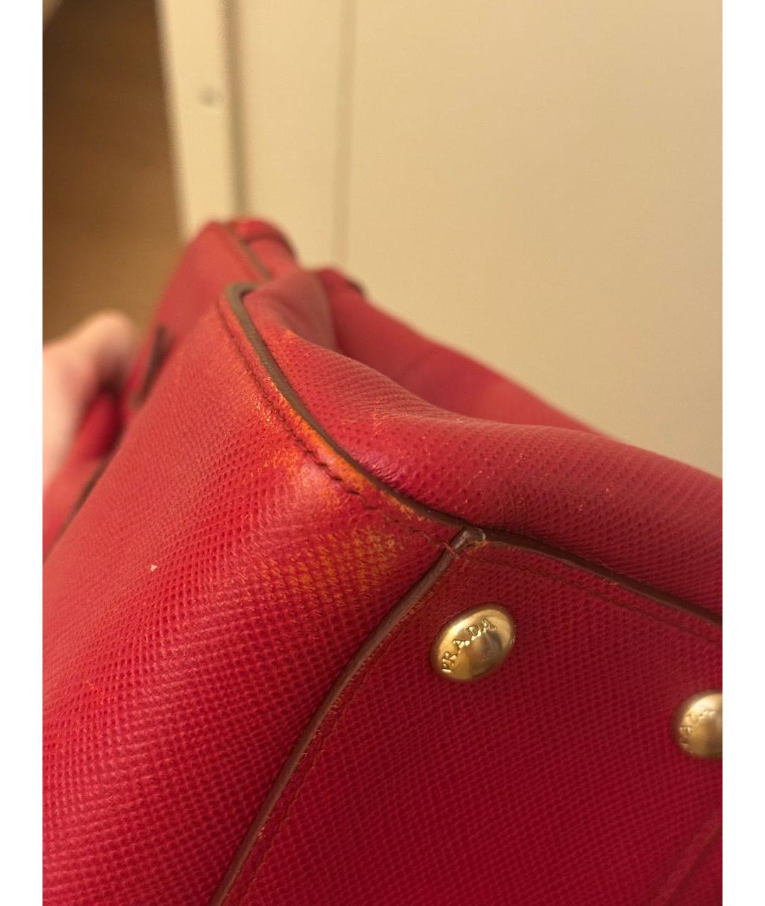 PRADA Красная кожаная сумка тоут, фото 7
