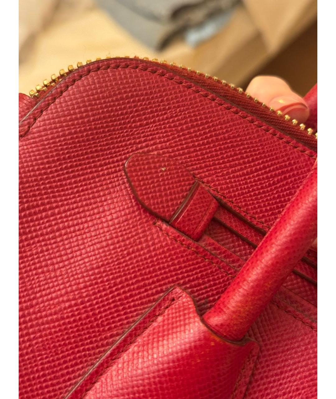 PRADA Красная кожаная сумка тоут, фото 8