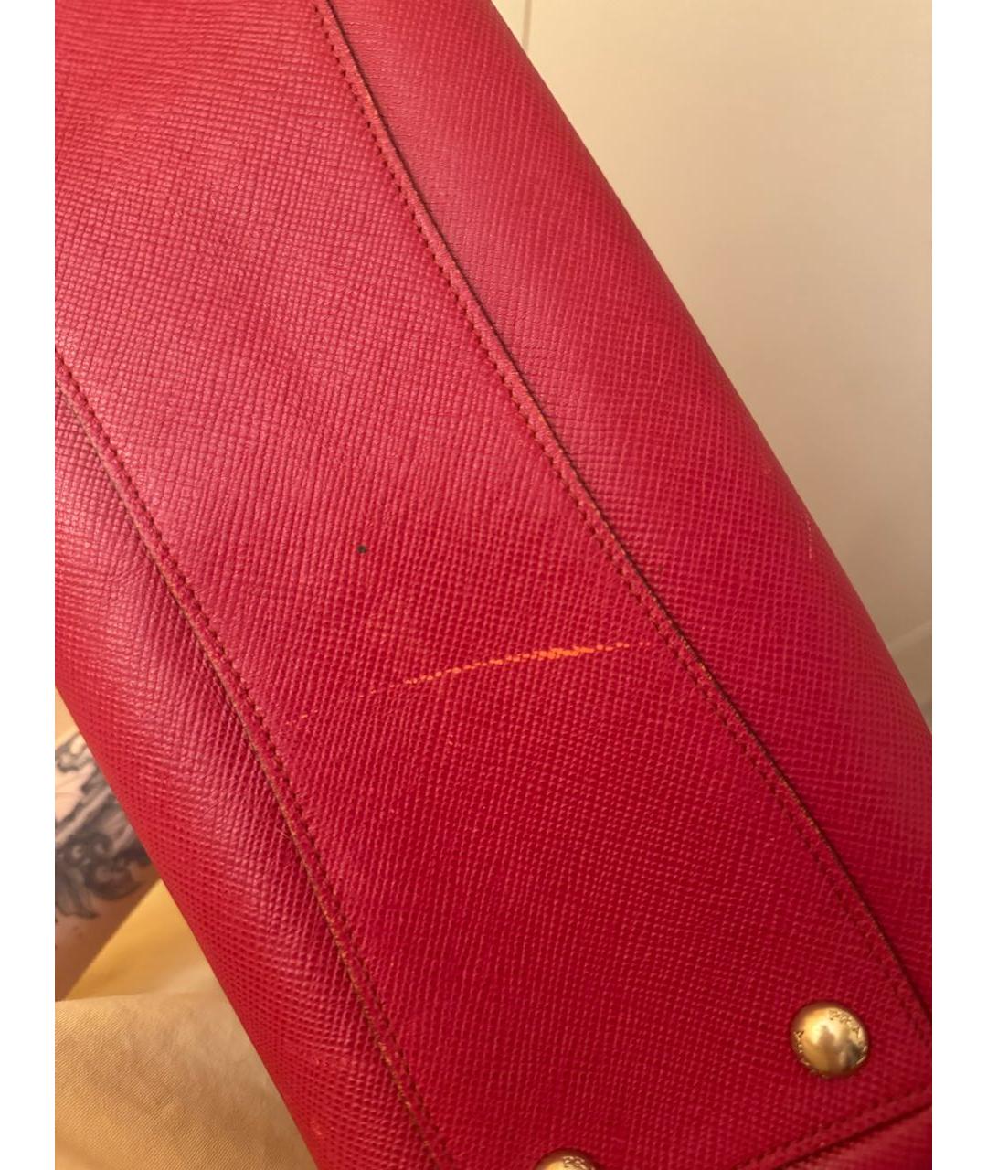 PRADA Красная кожаная сумка тоут, фото 6