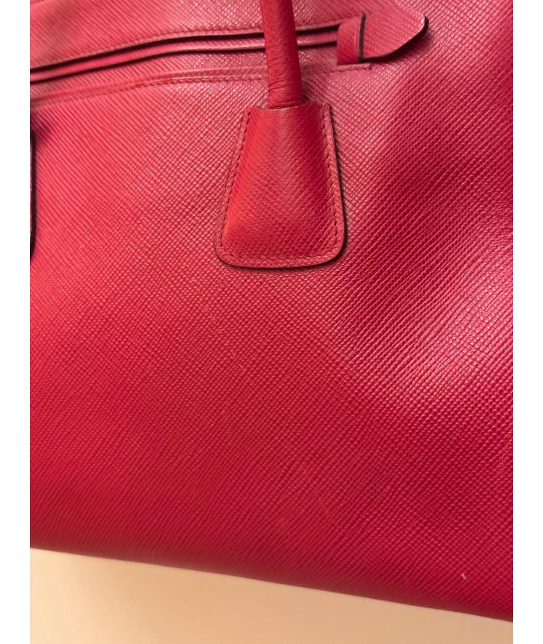 PRADA Красная кожаная сумка тоут, фото 5