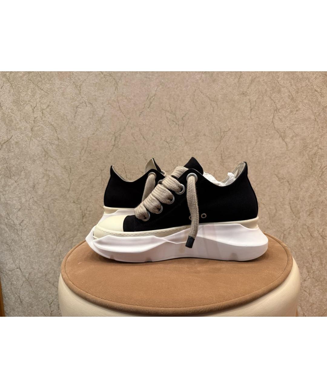 RICK OWENS Черные резиновые низкие кроссовки / кеды, фото 3