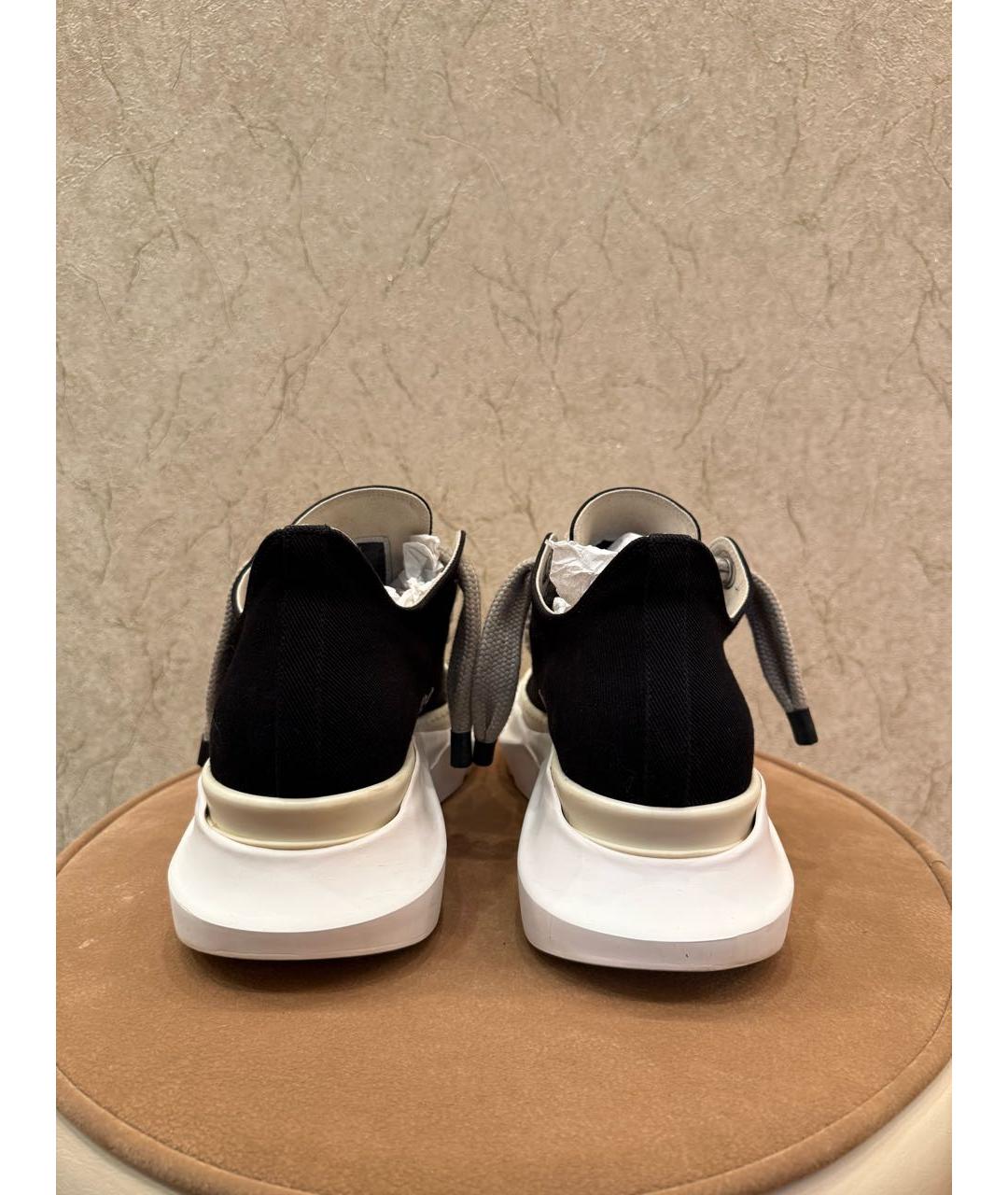 RICK OWENS Черные резиновые низкие кроссовки / кеды, фото 4