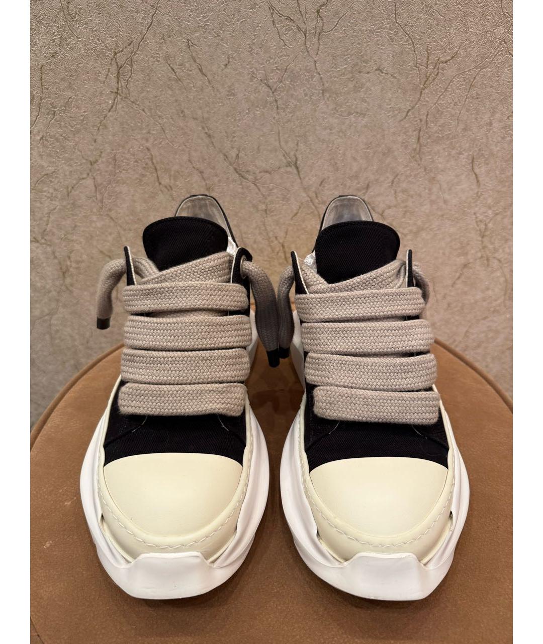 RICK OWENS Черные резиновые низкие кроссовки / кеды, фото 2