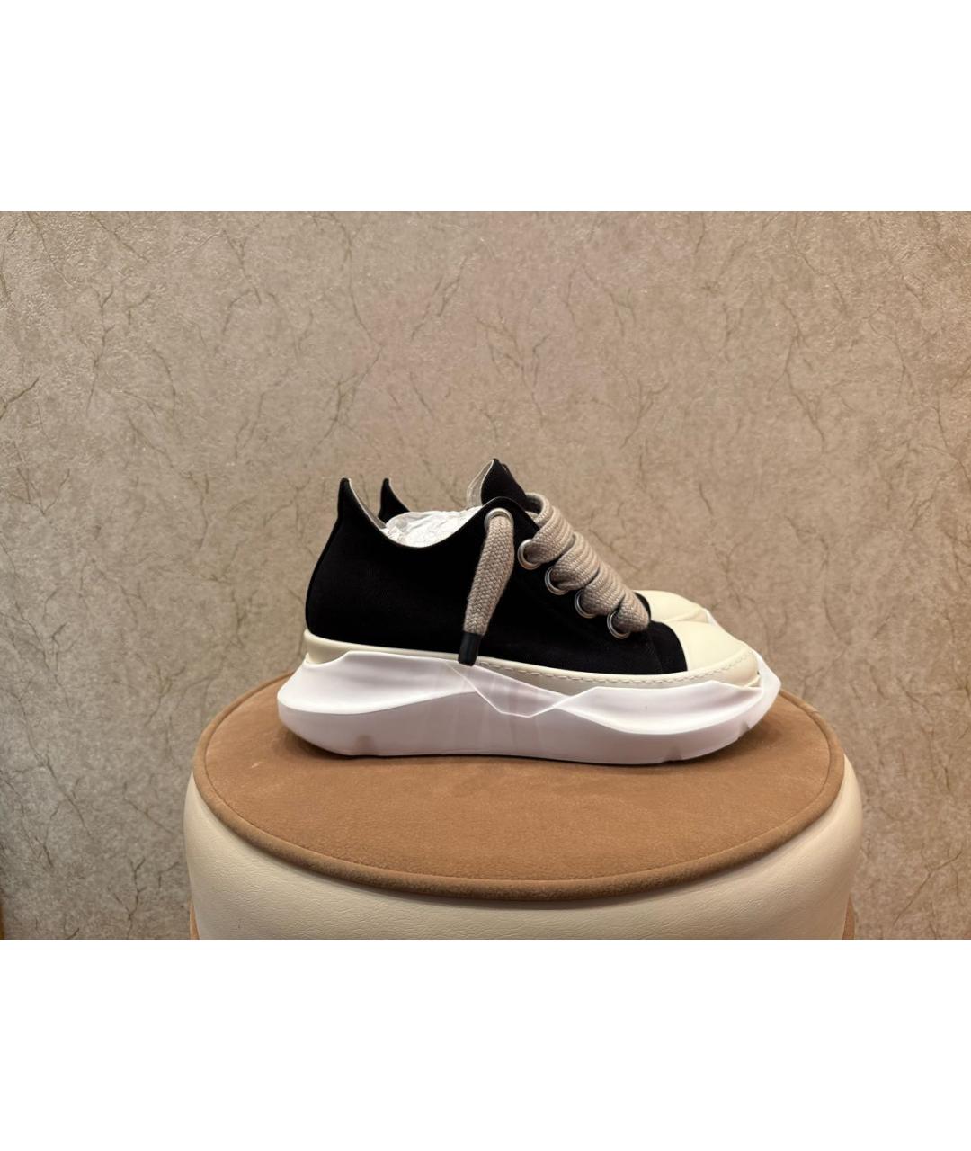 RICK OWENS Черные резиновые низкие кроссовки / кеды, фото 8