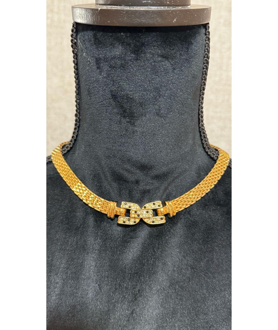 CHRISTIAN DIOR Золотое позолоченное колье, фото 3