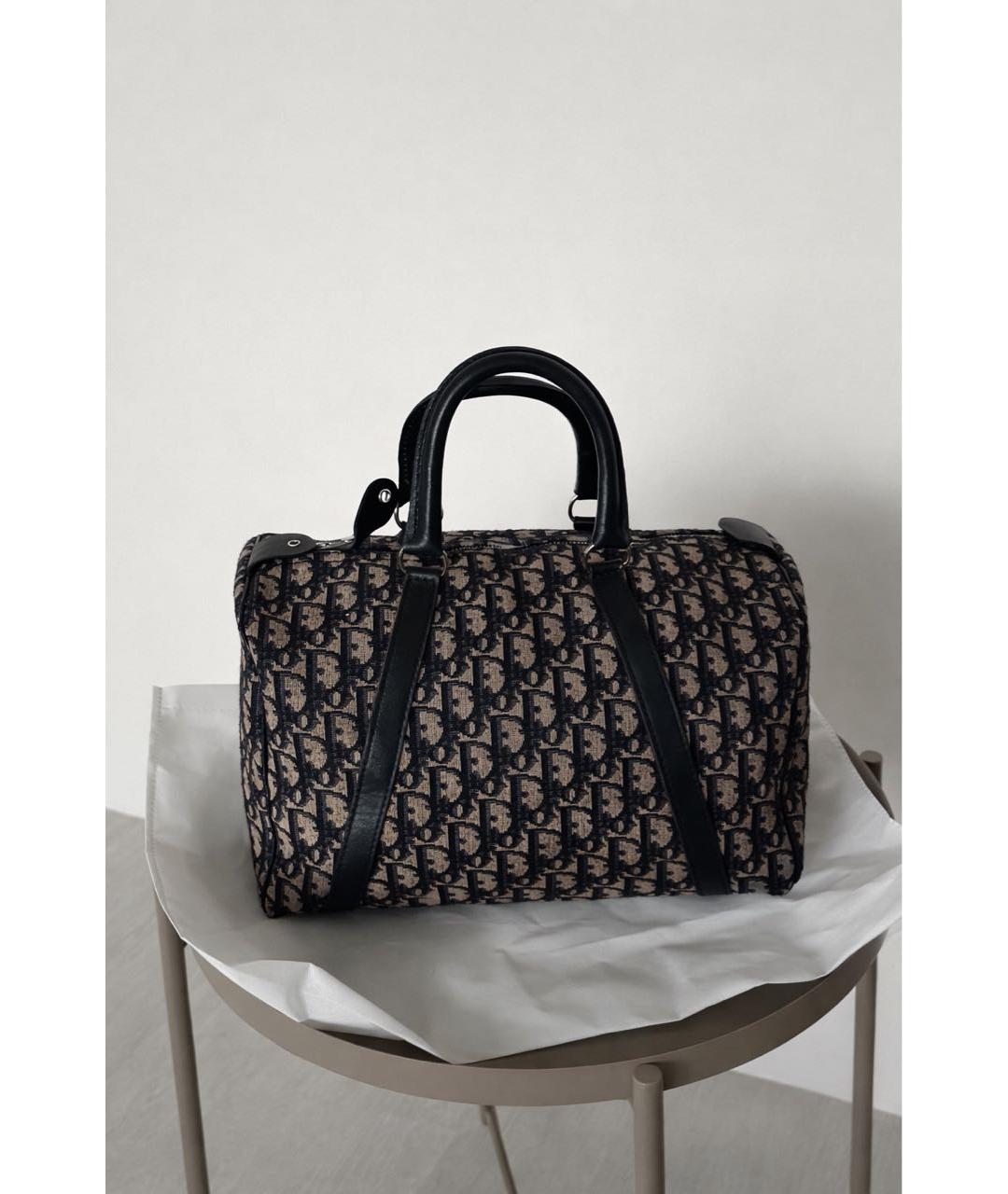 CHRISTIAN DIOR Темно-синяя жаккардовая дорожная/спортивная сумка, фото 4