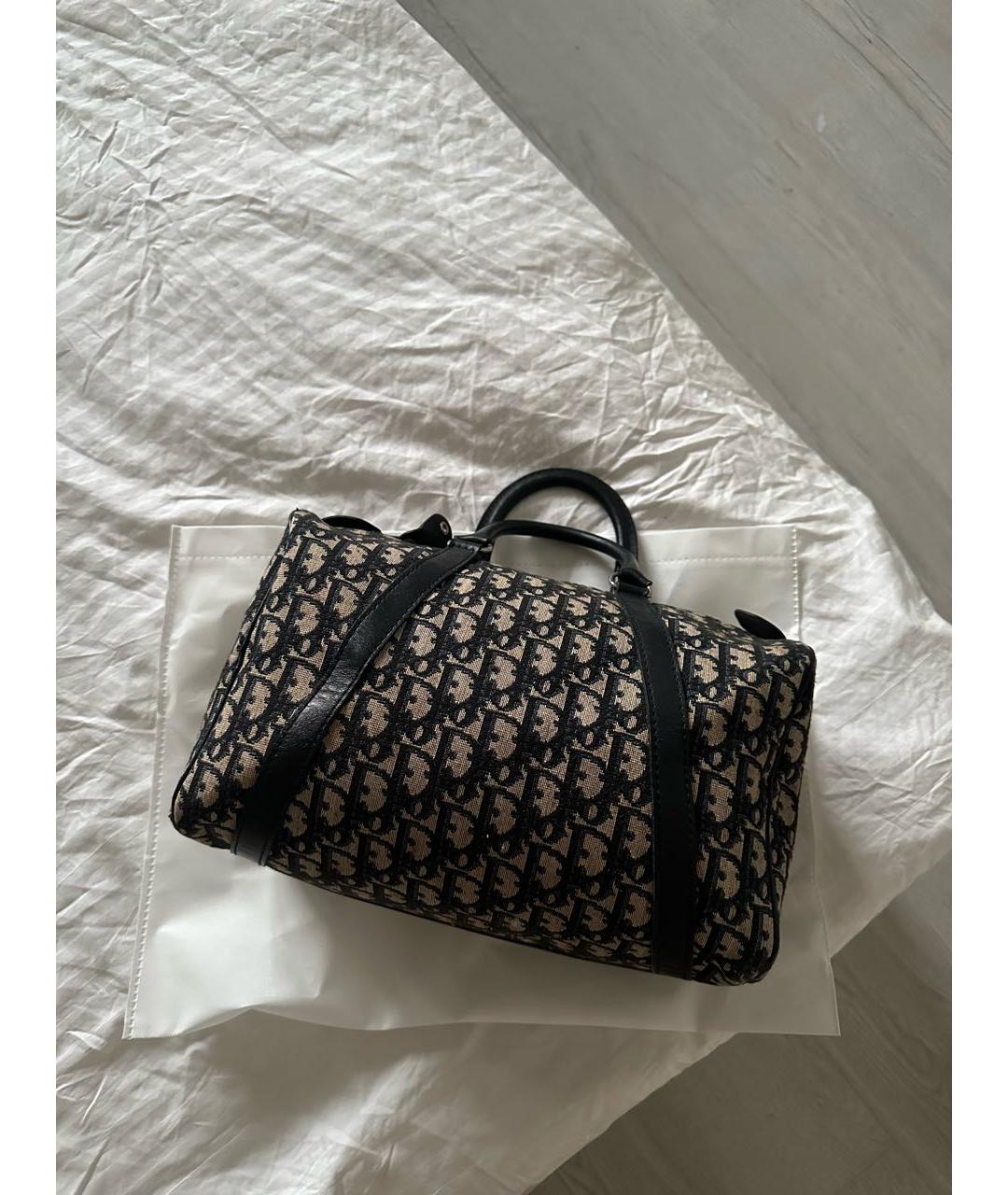 CHRISTIAN DIOR Темно-синяя жаккардовая дорожная/спортивная сумка, фото 2