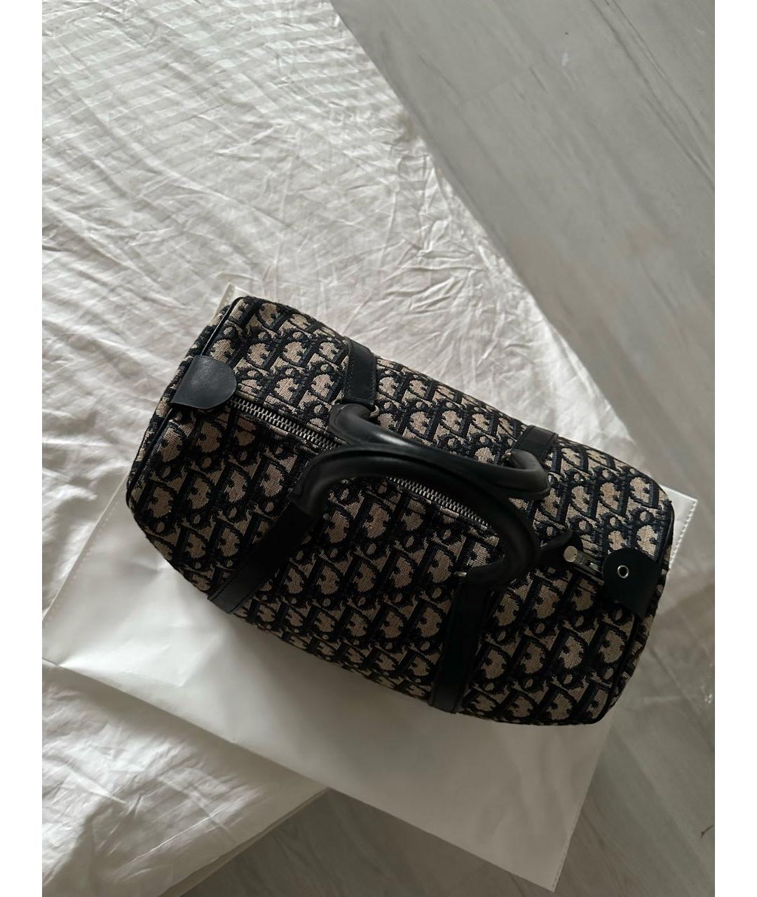 CHRISTIAN DIOR Темно-синяя жаккардовая дорожная/спортивная сумка, фото 3