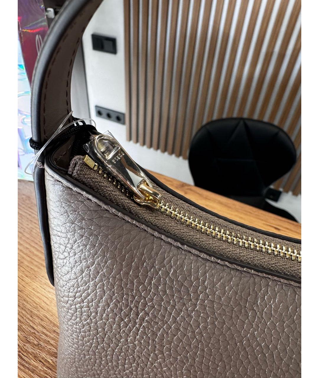 FURLA Бежевая кожаная сумка с короткими ручками, фото 4