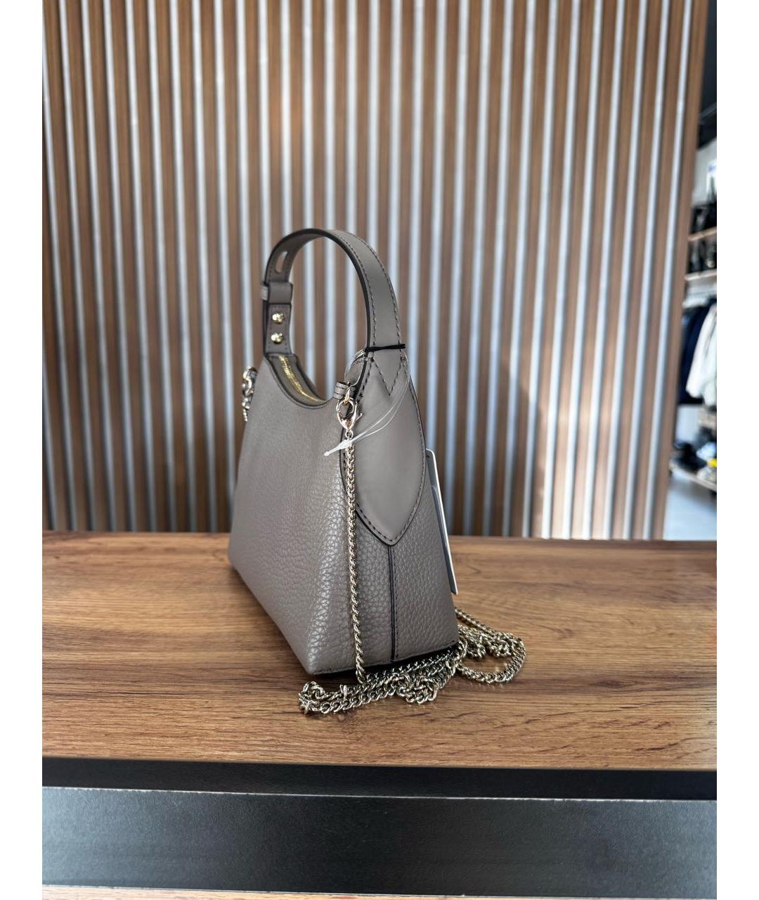 FURLA Бежевая кожаная сумка с короткими ручками, фото 2