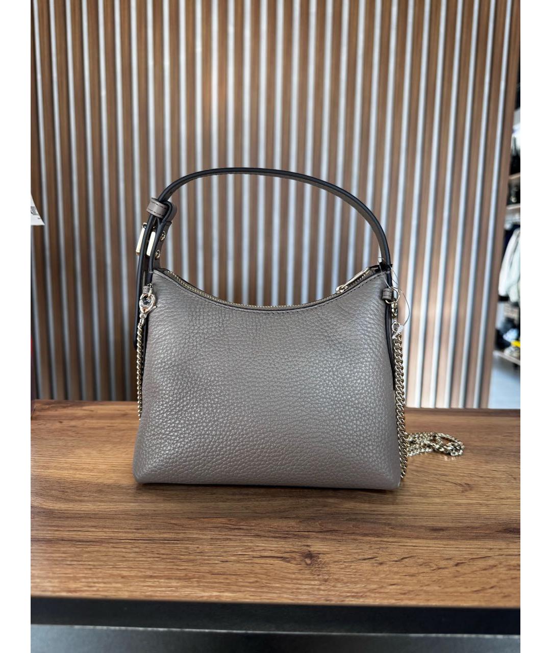 FURLA Бежевая кожаная сумка с короткими ручками, фото 3