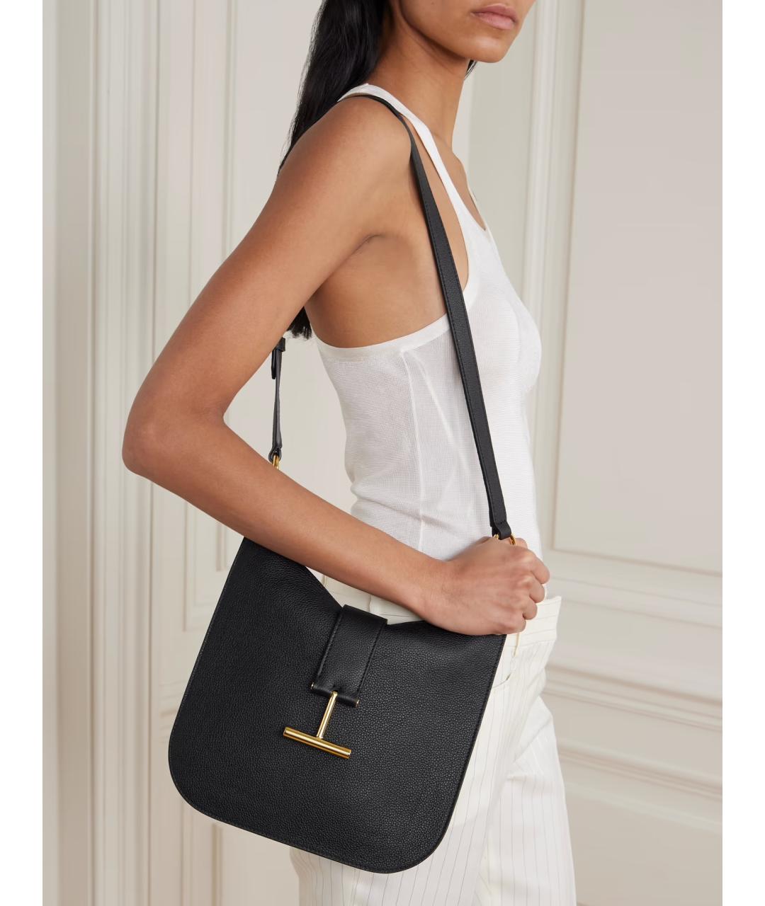 TOM FORD Черная кожаная сумка через плечо, фото 2