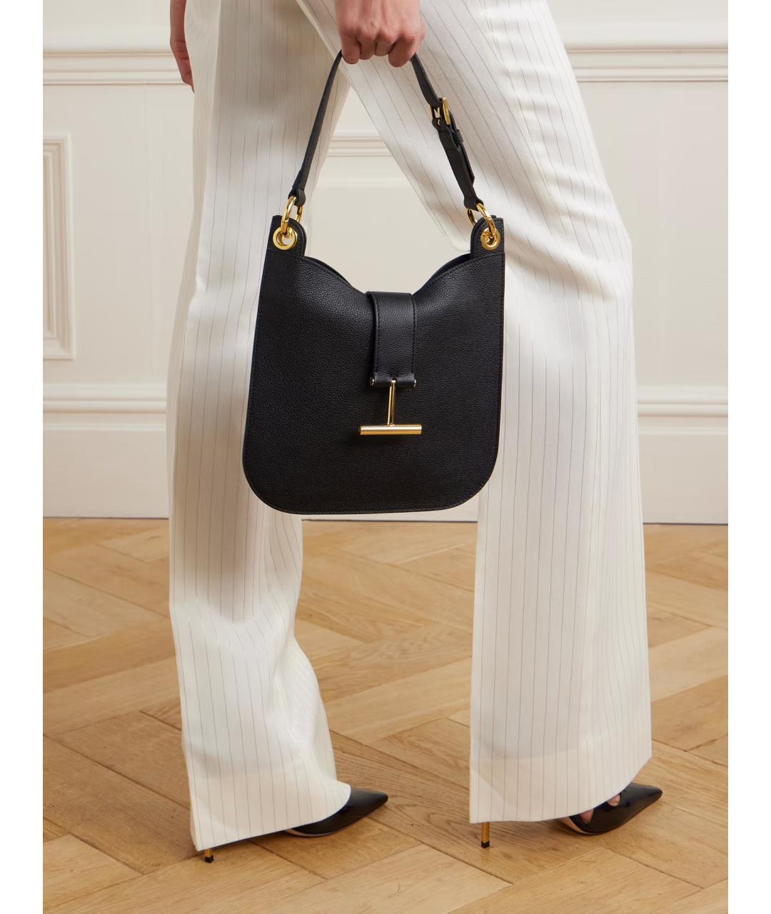 TOM FORD Черная кожаная сумка через плечо, фото 3