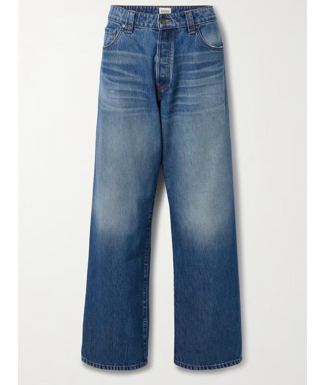 KHAITE Синие хлопковые прямые джинсы, фото 7