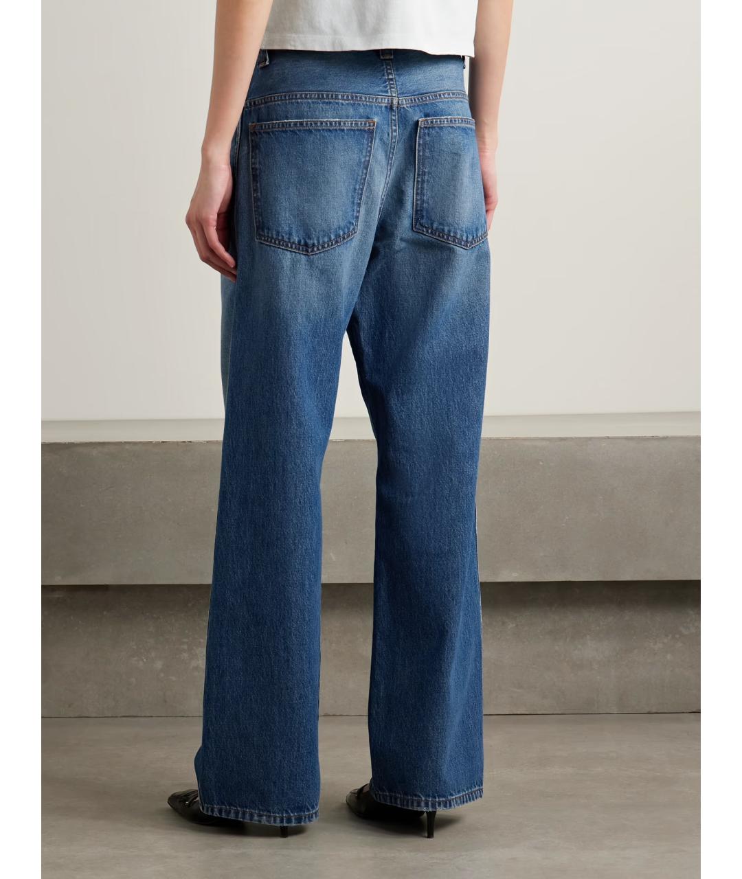 KHAITE Синие хлопковые прямые джинсы, фото 4