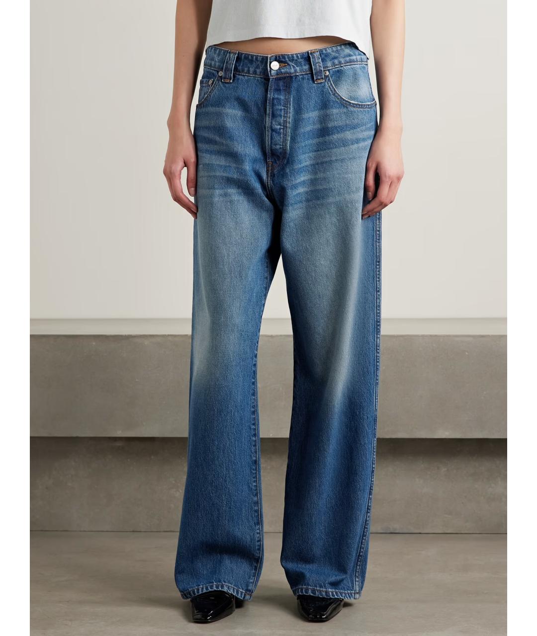 KHAITE Синие хлопковые прямые джинсы, фото 3