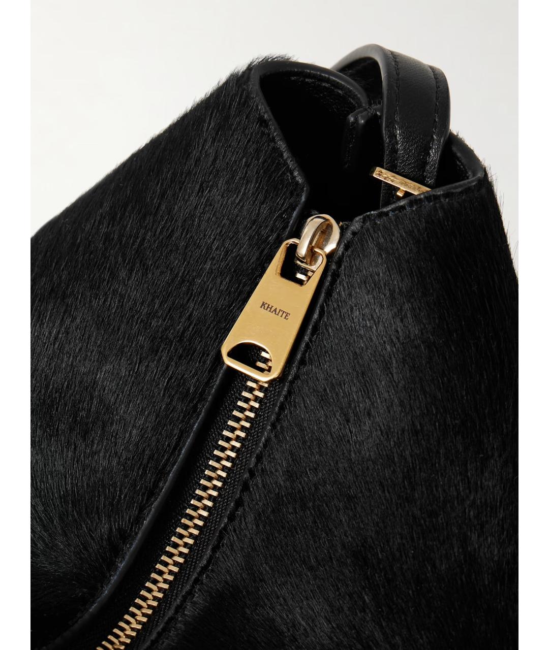 KHAITE Черная кожаная сумка через плечо, фото 5