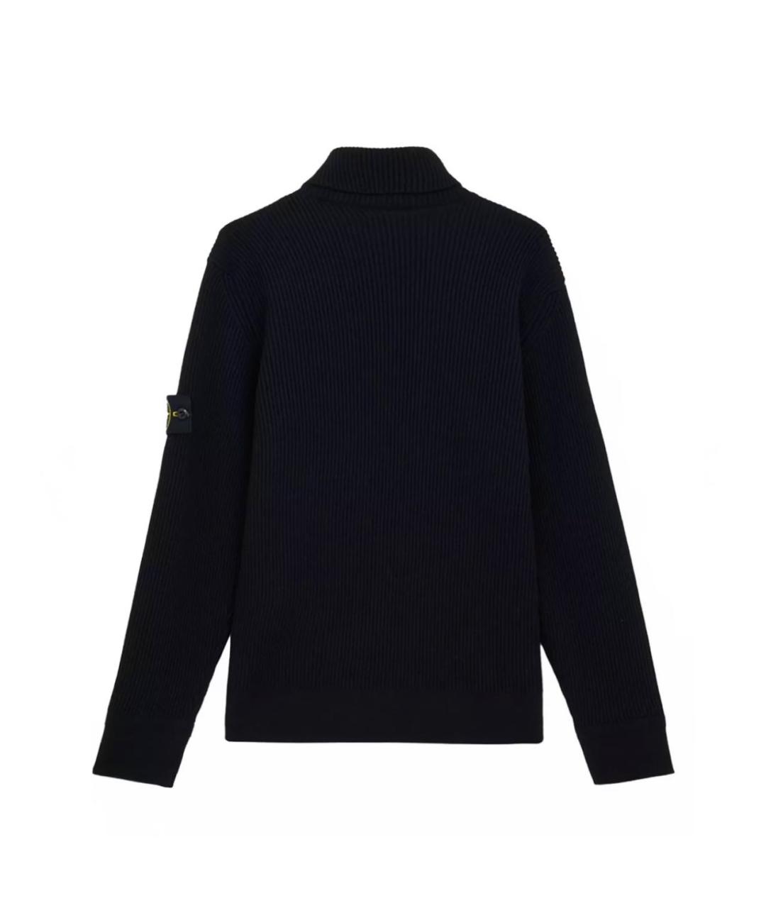 STONE ISLAND Черная шерстяная водолазка, фото 2