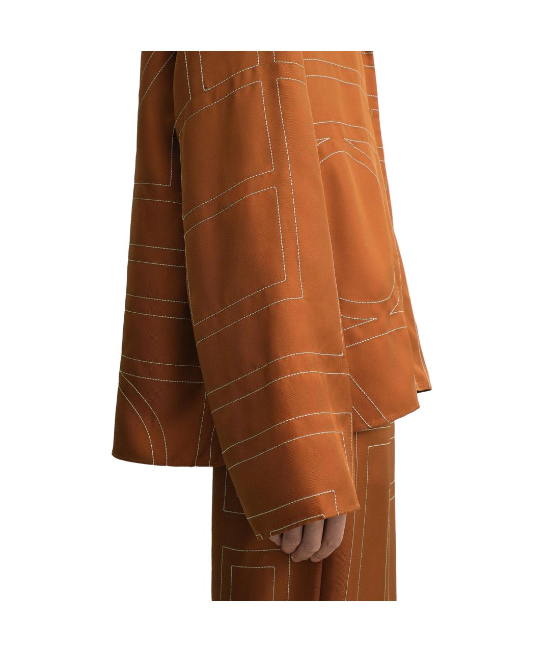 TOTEME Оранжевая шелковая рубашка, фото 2