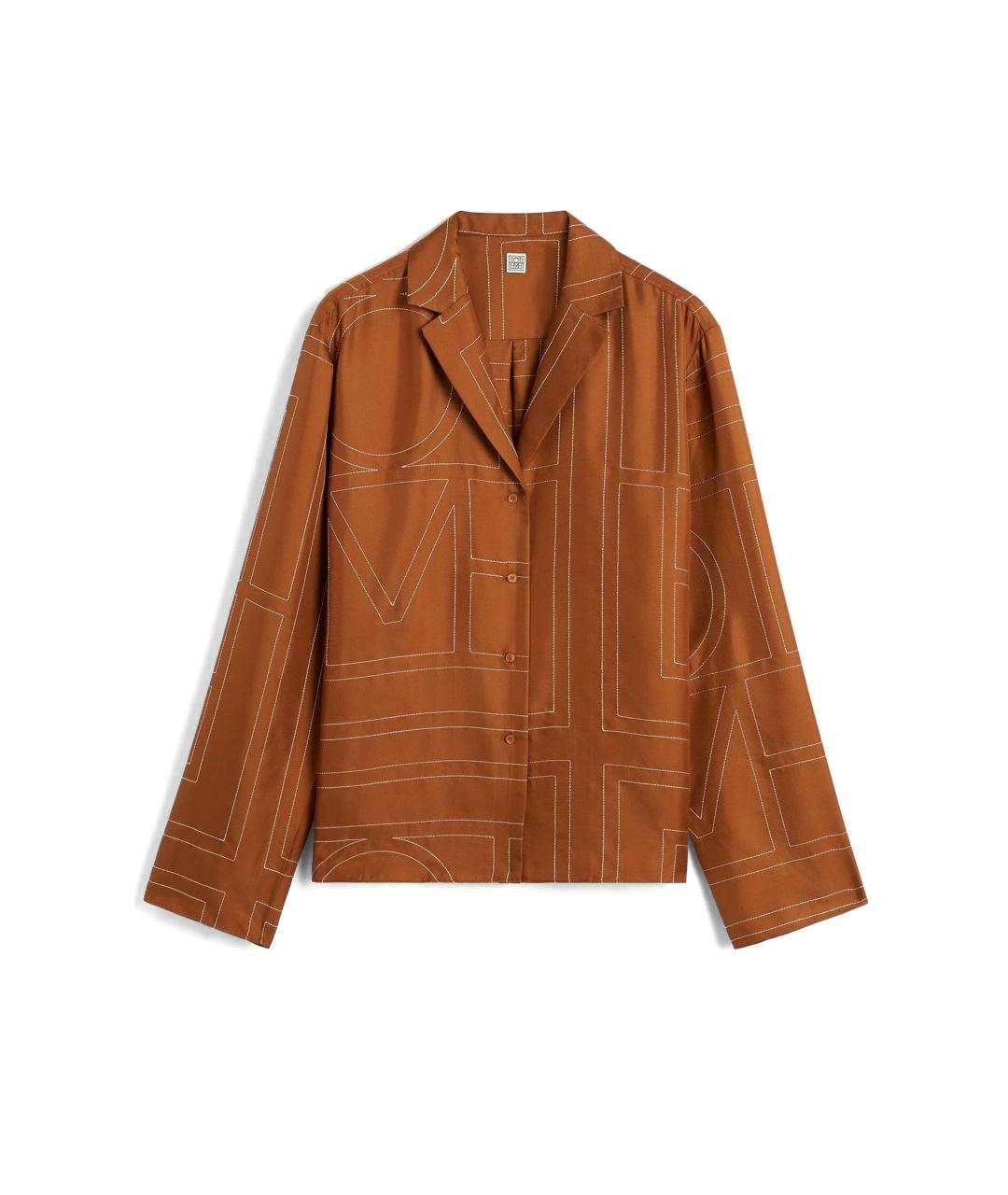 TOTEME Оранжевая шелковая рубашка, фото 1