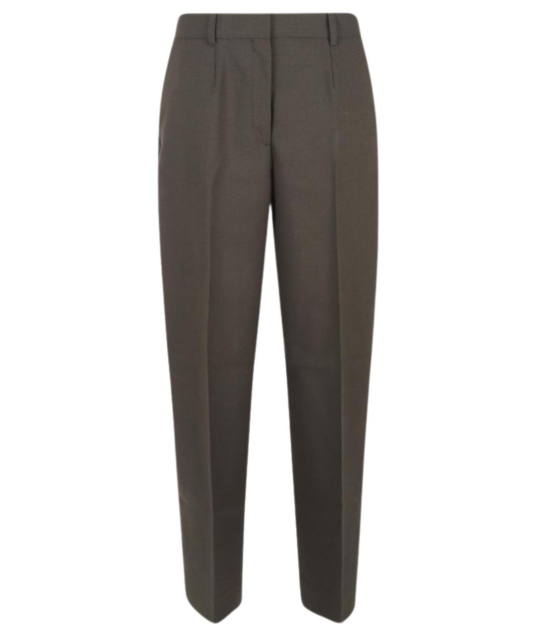 TOTEME Коричневые шерстяные прямые брюки, фото 1