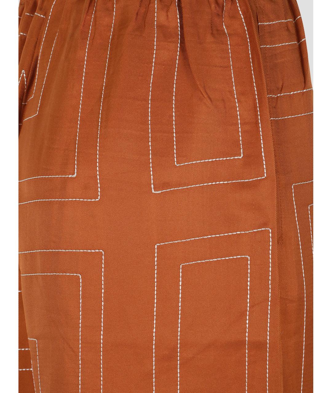 TOTEME Оранжевое шелковые прямые брюки, фото 2