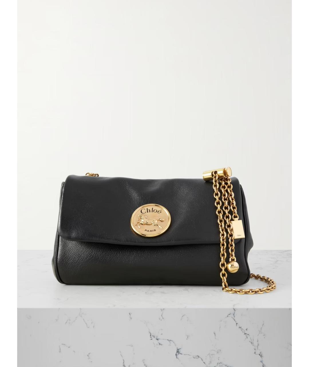 CHLOE Черная кожаная сумка через плечо, фото 6