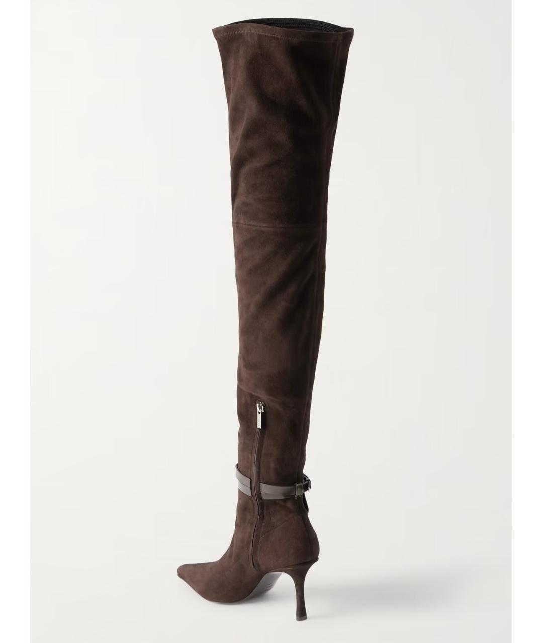 JIMMY CHOO Коричневые замшевые ботфорты, фото 3