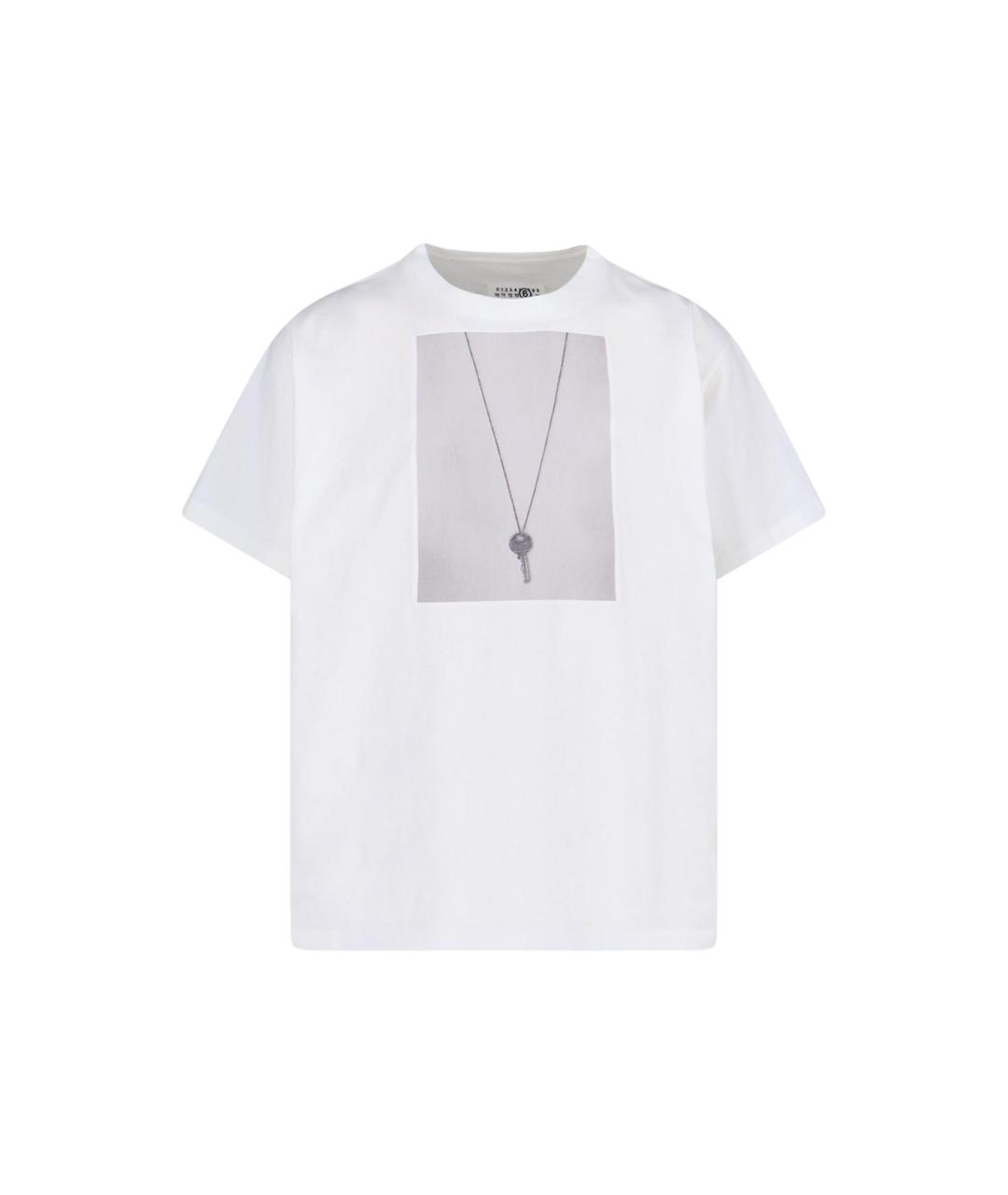 MM6 MAISON MARGIELA Белая хлопковая футболка, фото 1