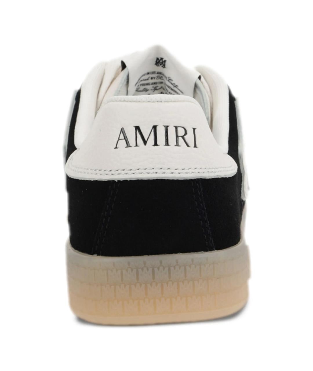 AMIRI Черные кожаные низкие кроссовки / кеды, фото 3