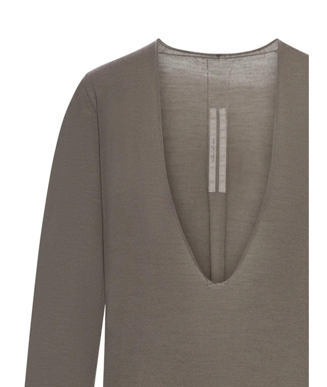 RICK OWENS Серый шерстяной джемпер / свитер, фото 2