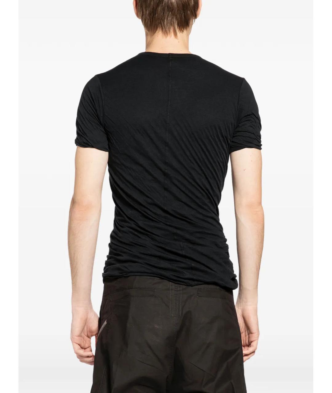 RICK OWENS Черная хлопковая футболка, фото 3