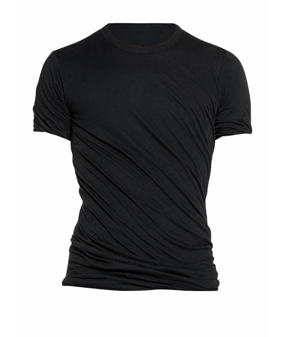 RICK OWENS Черная хлопковая футболка, фото 1