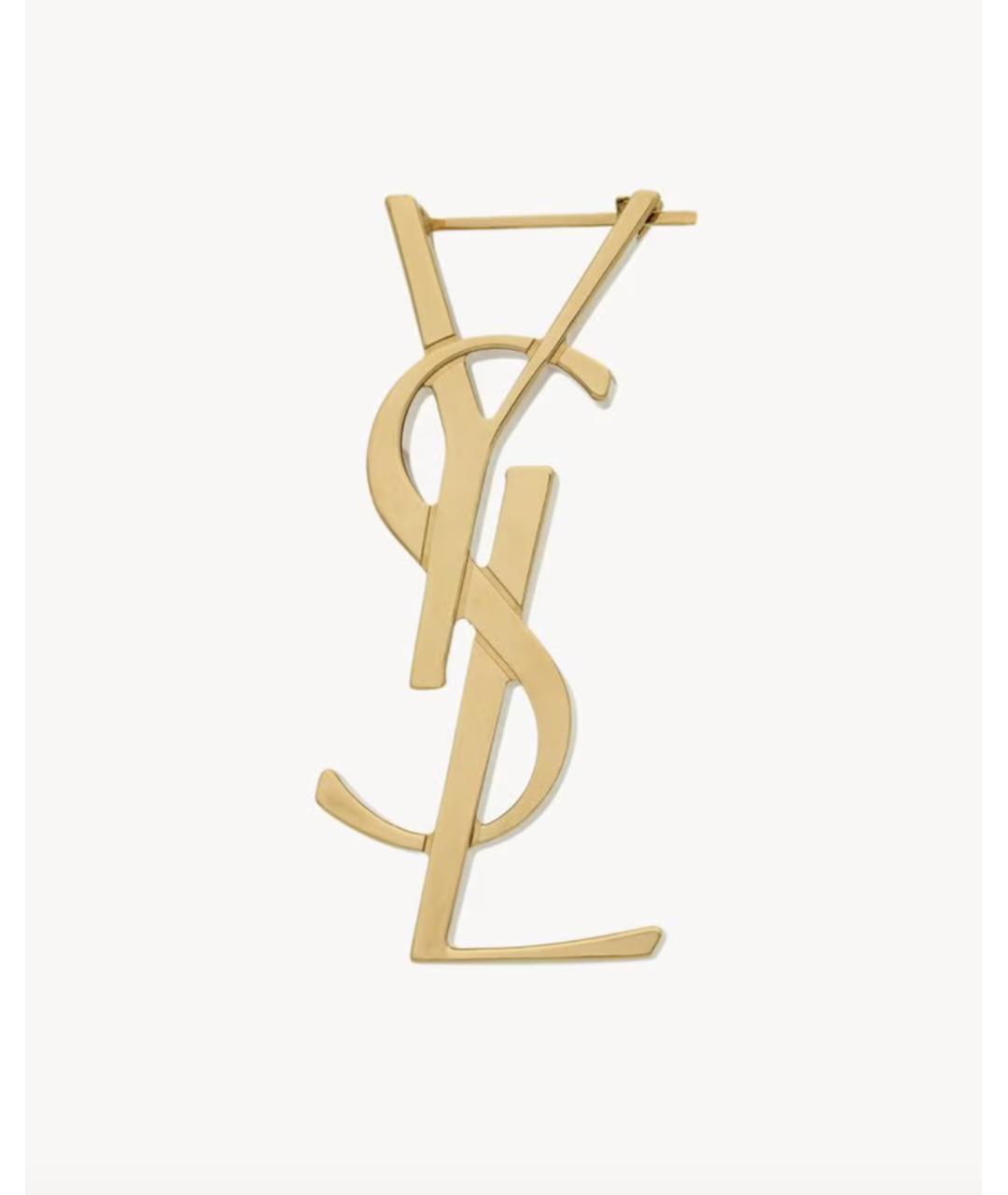 SAINT LAURENT Золотые латунные серьги, фото 5