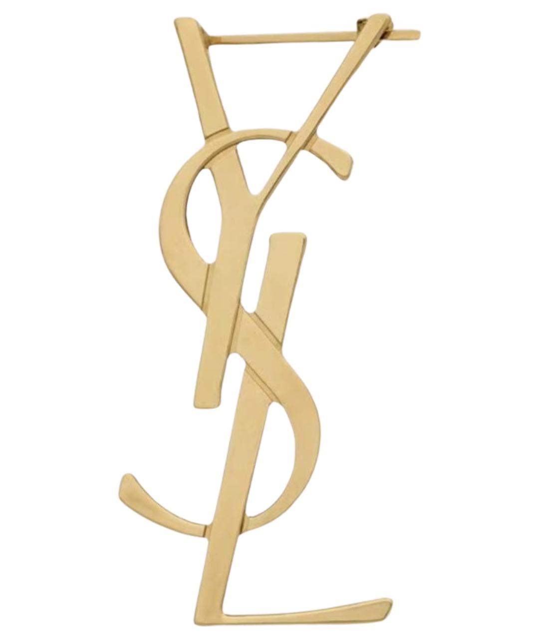 SAINT LAURENT Золотые латунные серьги, фото 1