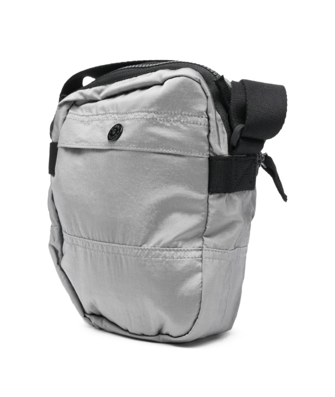 STONE ISLAND Серая тканевая сумка на плечо, фото 3